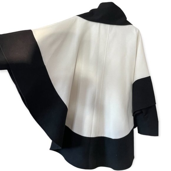 Jessica Jackets & Blazers - Jessica black and white sleeved cape poncho